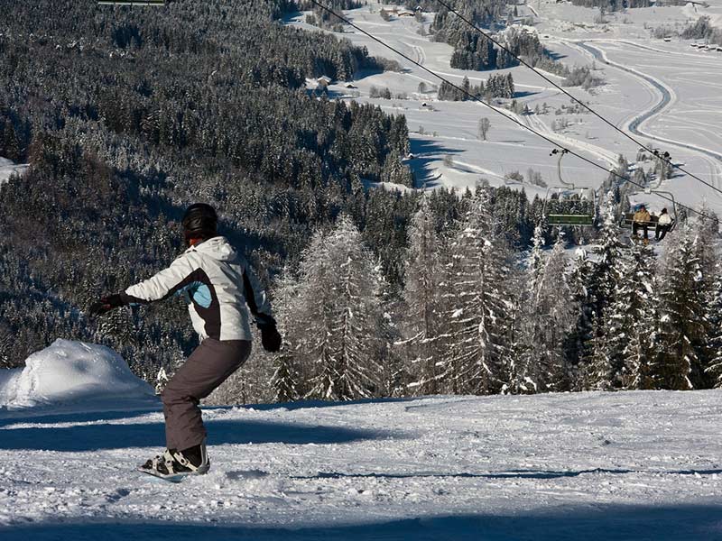 Snowboarden in der Region Weissensee